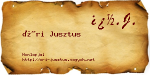 Őri Jusztus névjegykártya
